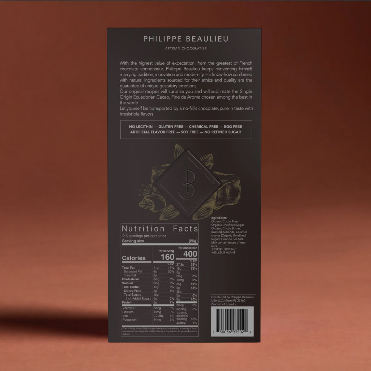 70% Dark Chocolate Caramel, Roasted Almonds & Fleur de Sel