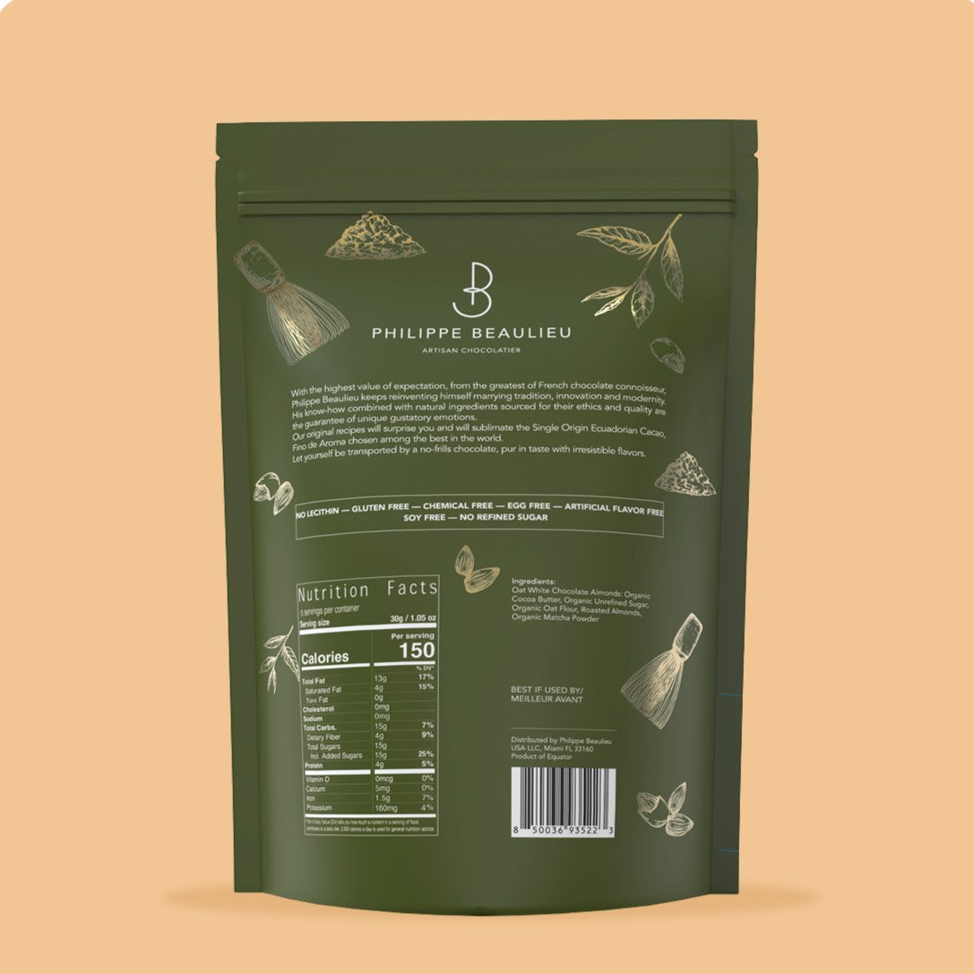 Oat Milk White Chocolate Matcha Covered Almonds