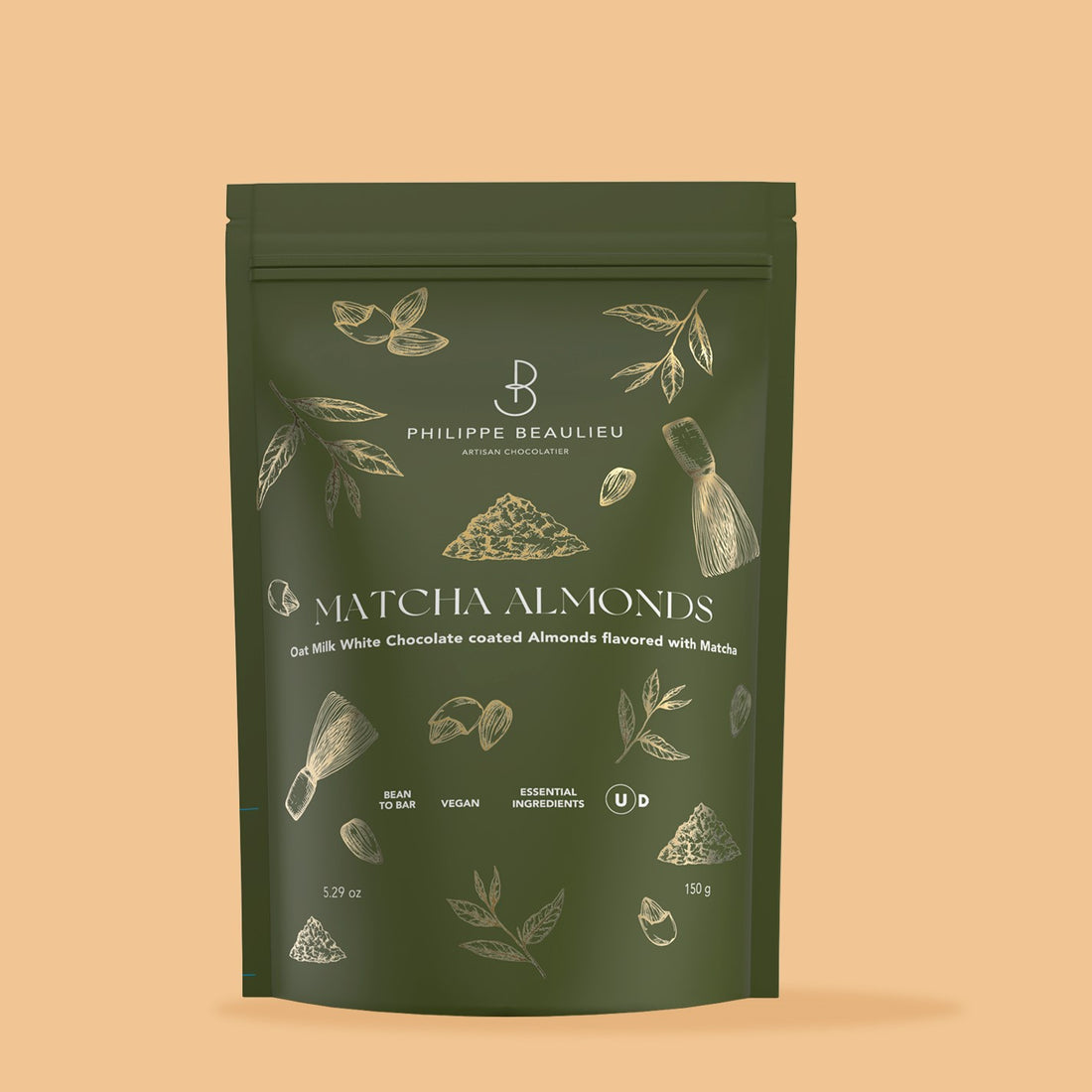 Oat Milk White Chocolate Matcha Covered Almonds (5 counts)