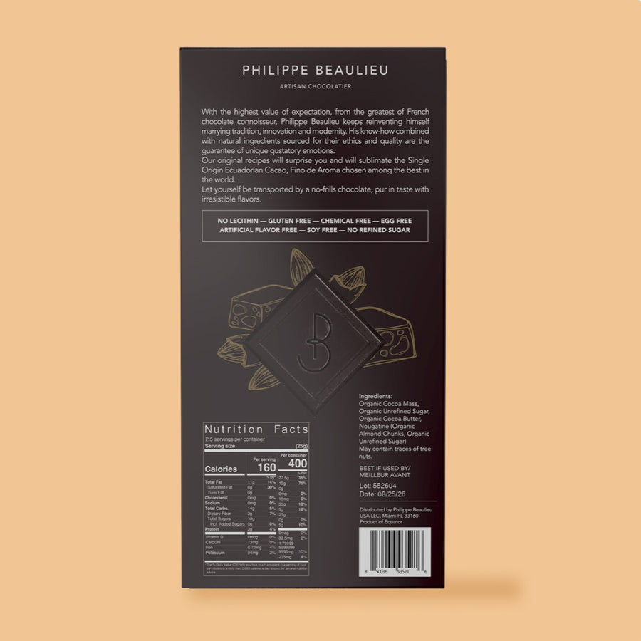 70% Dark Chocolate Nougatine Almond Brittle (10 counts)