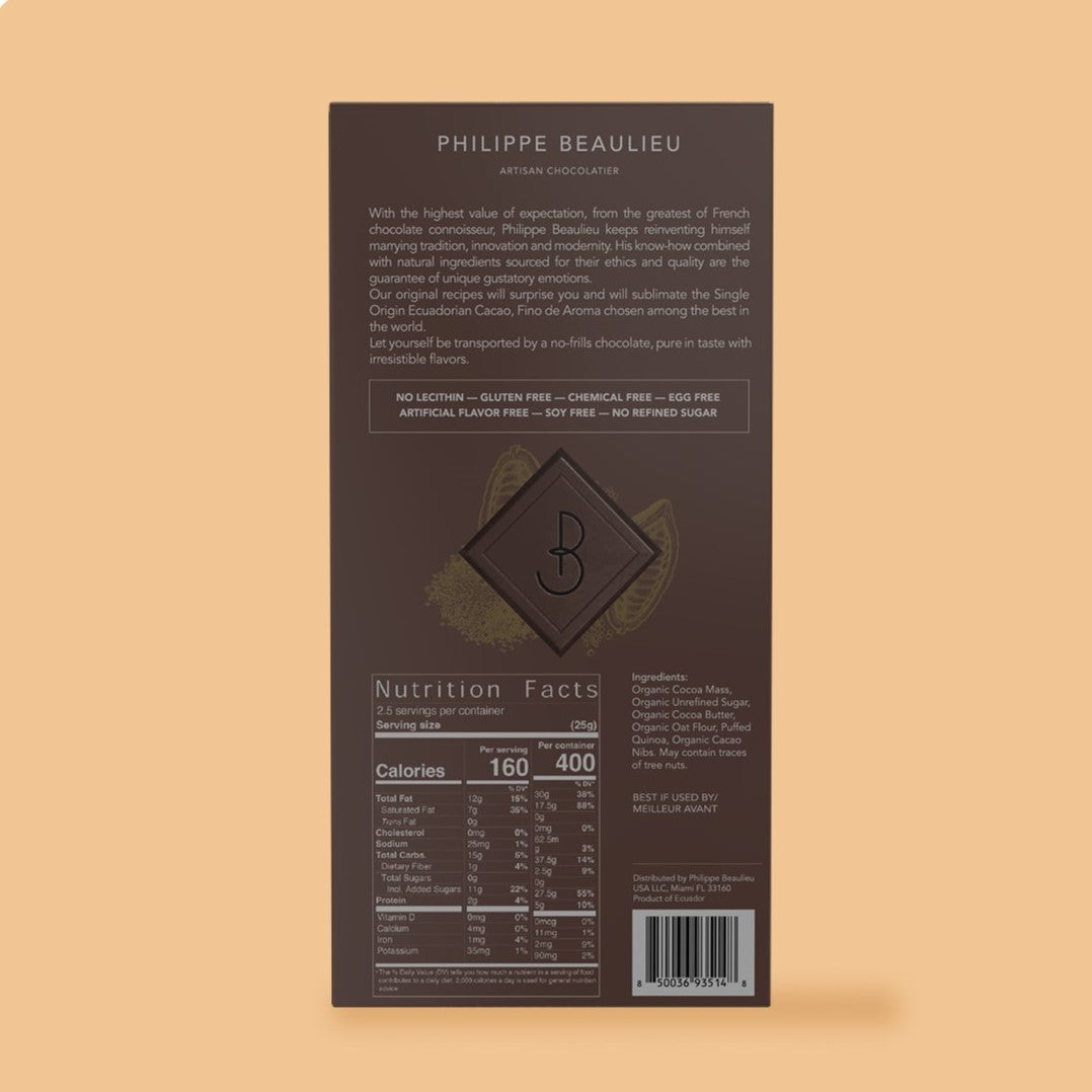 40% Vegan Milk Chocolate Puffed Quinoa &amp; Cacao Nibs (10 count)