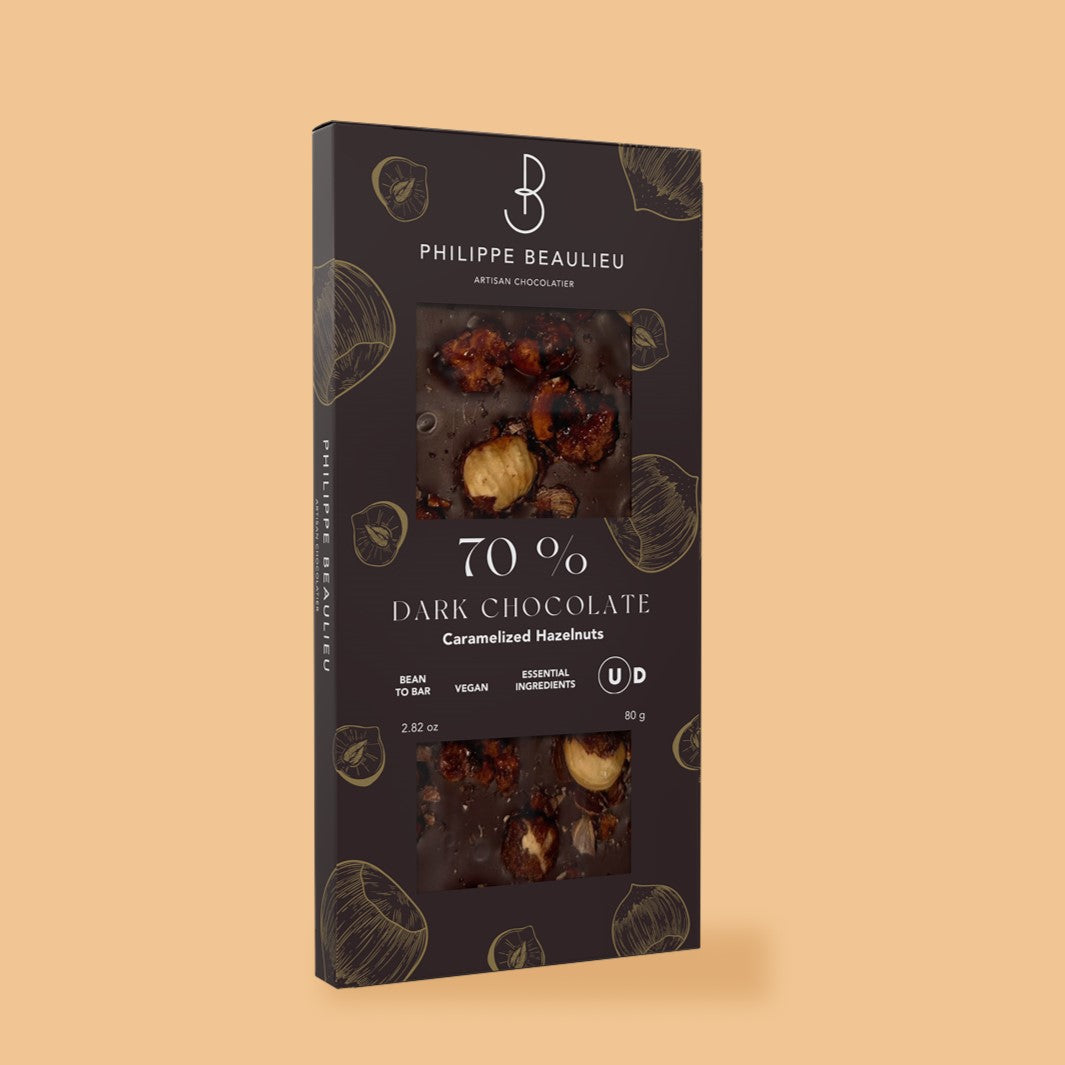 70% Dark Chocolate Caramelized Hazelnuts (10 count)