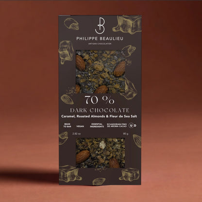 70% Dark Chocolate Caramel, Roasted Almonds & Fleur de Sel